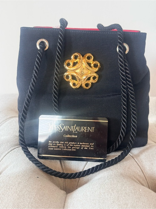 Yves Saint Laurent Handbags - Archival Vintage YSL 1980s Runway Faille Bucket Bag Gold Medallion MINT